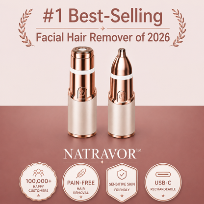 ✨ NATRAVOR® 2-in-1 Eyebrow & Facial Hair Trimmer – Smooth, Gentle & Precise Hair Removal