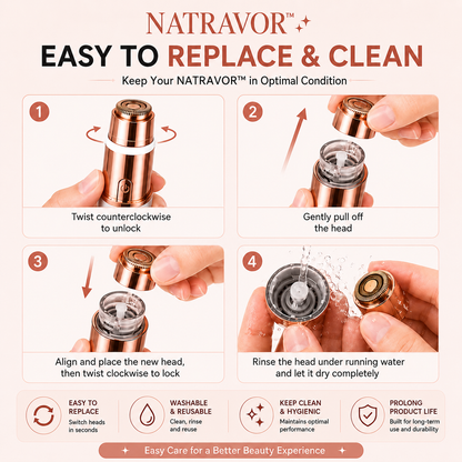 ✨ NATRAVOR® 2-in-1 Eyebrow & Facial Hair Trimmer – Smooth, Gentle & Precise Hair Removal