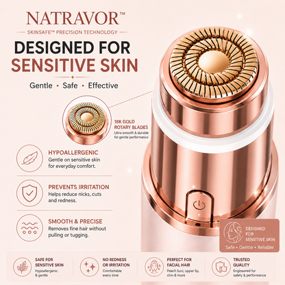 ✨ NATRAVOR® 2-in-1 Eyebrow & Facial Hair Trimmer – Smooth, Gentle & Precise Hair Removal