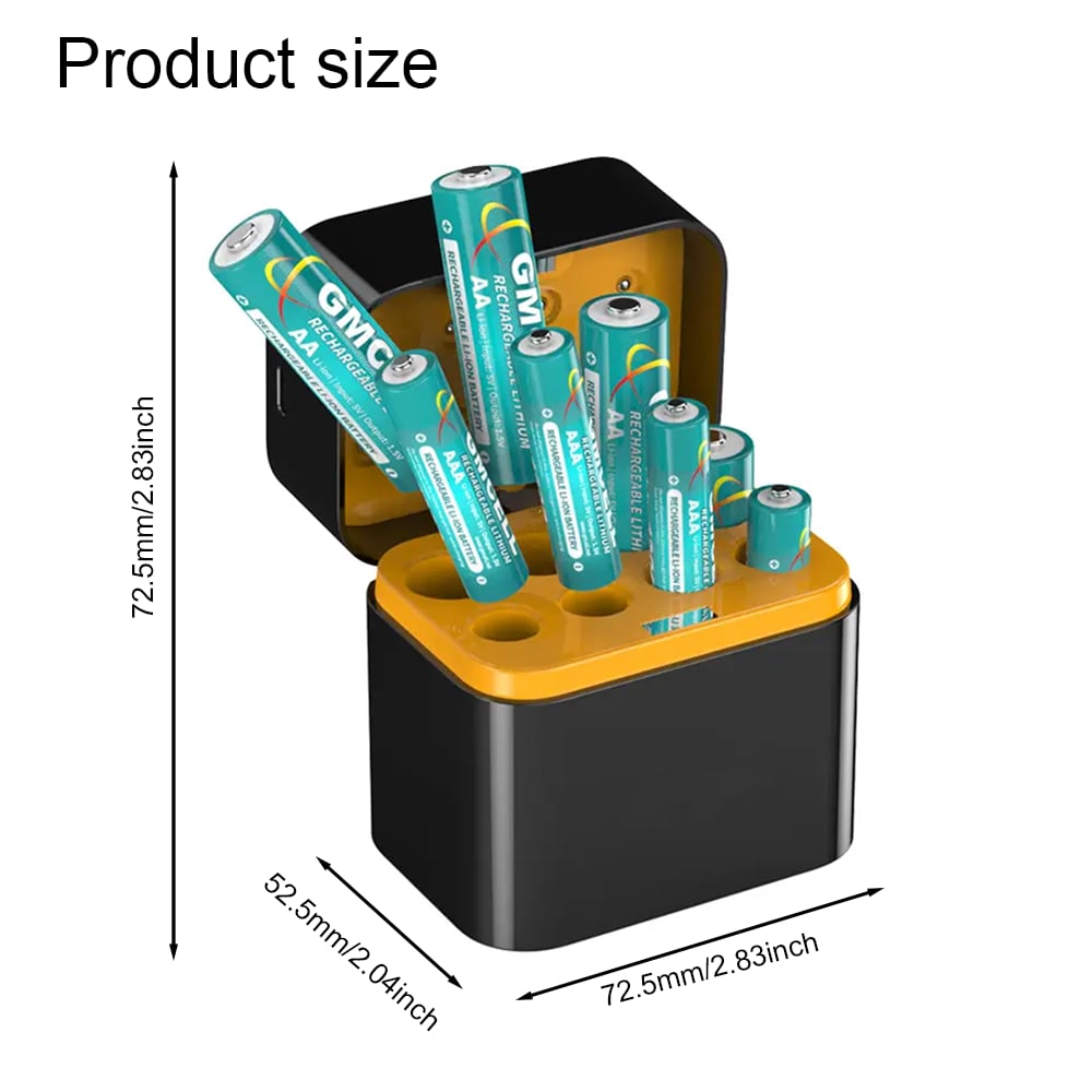 🔋 Portable Smart 8-Slot Rechargeable Battery Charger