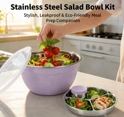 Stainless Steel Salad Bowl Kit🌱🍽️