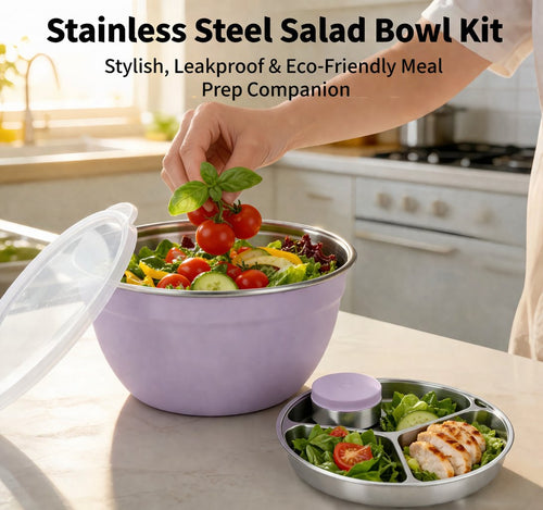 Stainless Steel Salad Bowl Kit🌱🍽️