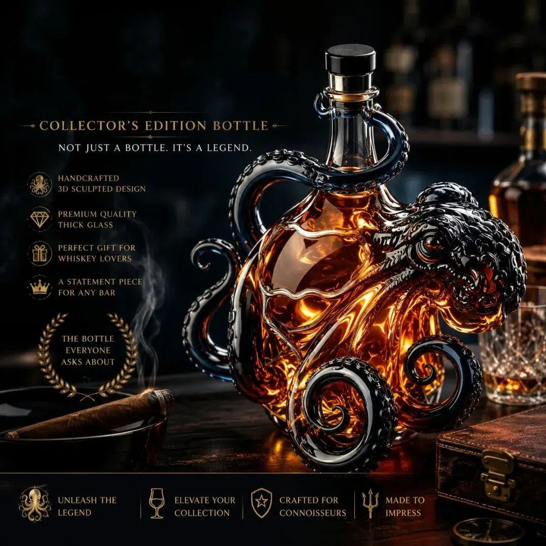 🎁 Father’s Day 49% OFF – The Kraken Rum Edition 3D Octopus Bottle 🐙🥃