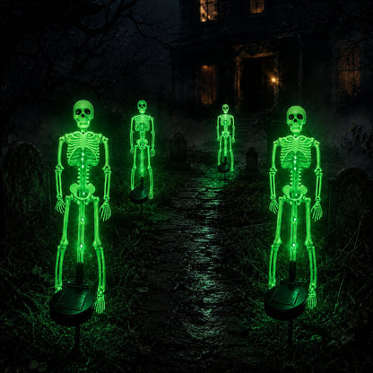 Solar Skull Garden Lights with Eerie Color-Changing Glow 🎃