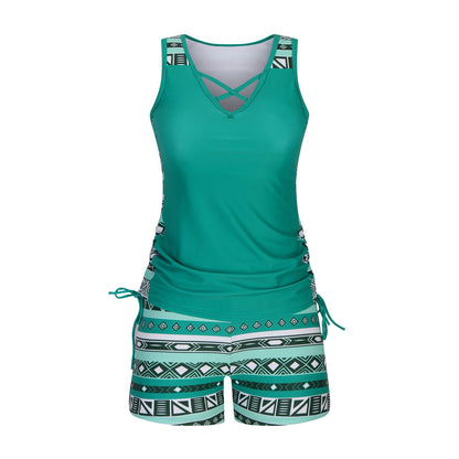 ⏰LAST DAY 60% OFF -Women's Tummy Control Tankini Set with Built-In Bra – Flattering Boho Swimwear with Shorts🔥 Buy 2 Free Shipping