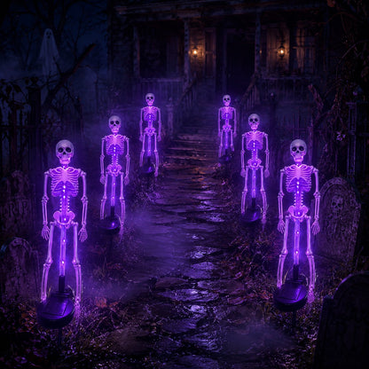 Solar Skull Garden Lights with Eerie Color-Changing Glow 🎃