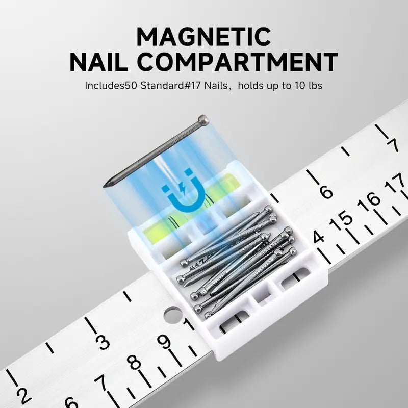 Professional Picture Hanging Tool with Level and Ruler - Frame Alignment Kit for Drywall & Wood Walls, Precise Placement Tool