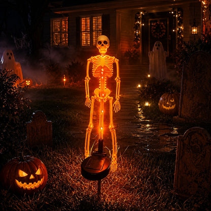 Solar Skull Garden Lights with Eerie Color-Changing Glow 🎃