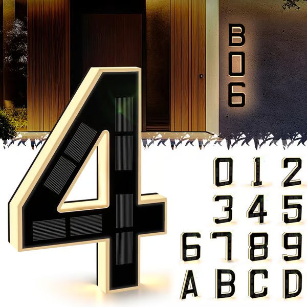 🔥Last Day 75% OFF🔥Solar Lighted House Numbers LED Numbers, Waterproof for Outside
