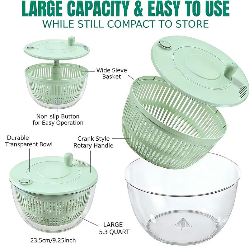 Large Capacity Multi-Function Pump Salad Spinner