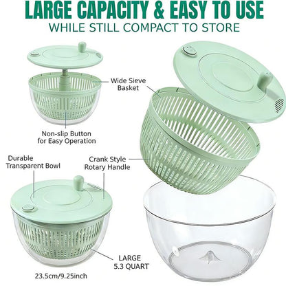 Large Capacity Multi-Function Pump Salad Spinner