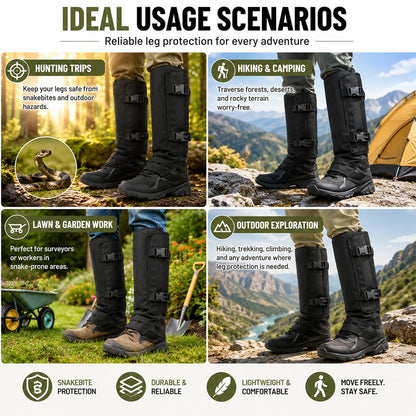🐍 Hunting Snake Gaiters — Durable, Unisex Protection for Your Calves