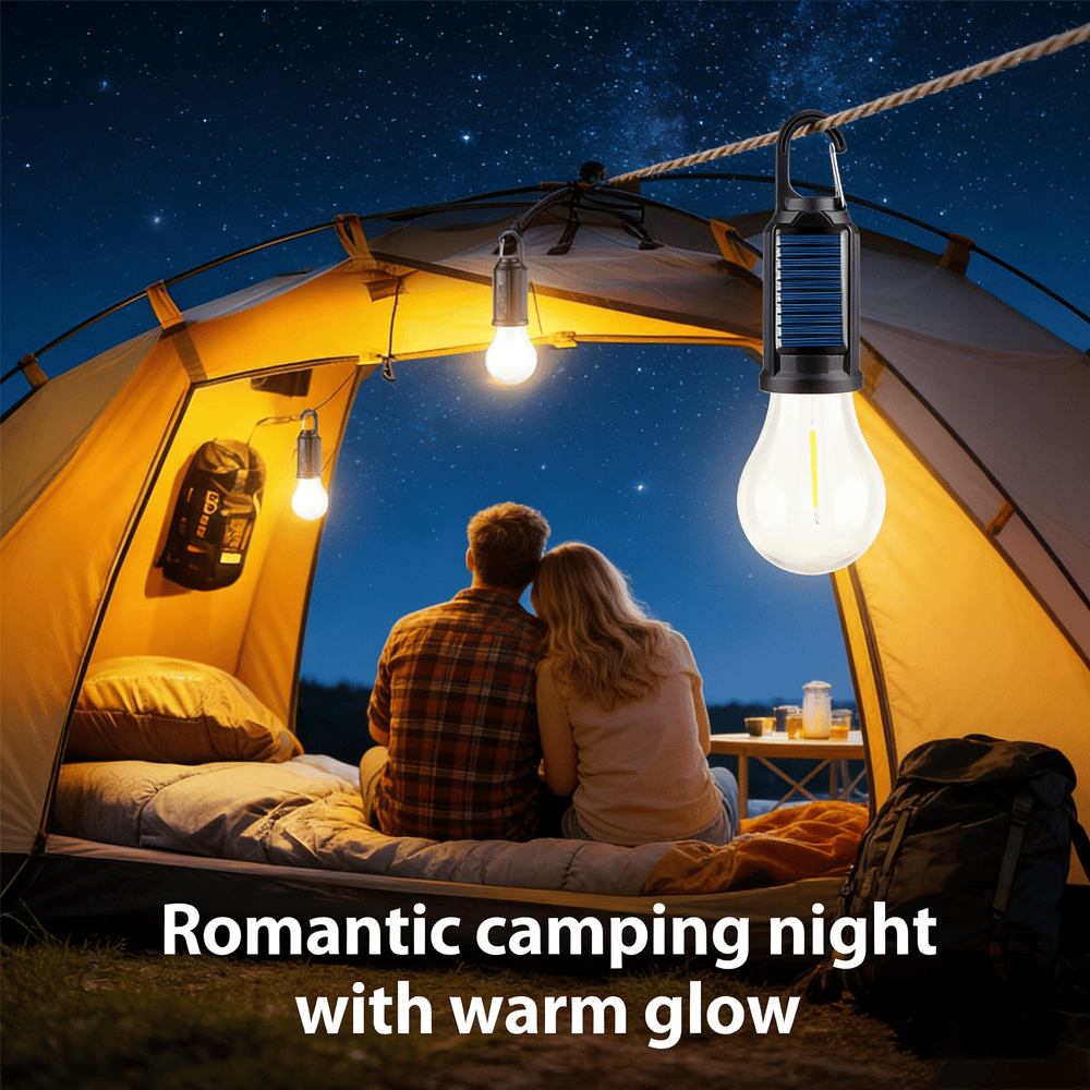 5 PACKS 🌞 Solar Tent Camping Light Bulb