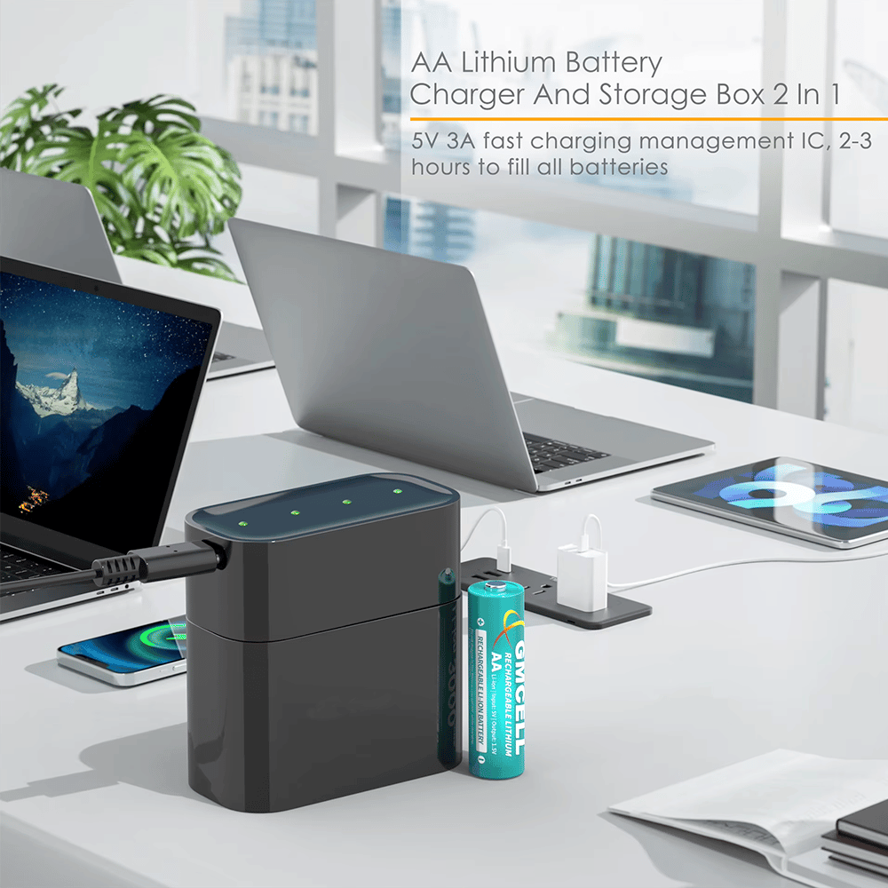 🔋 Portable Smart 8-Slot Rechargeable Battery Charger
