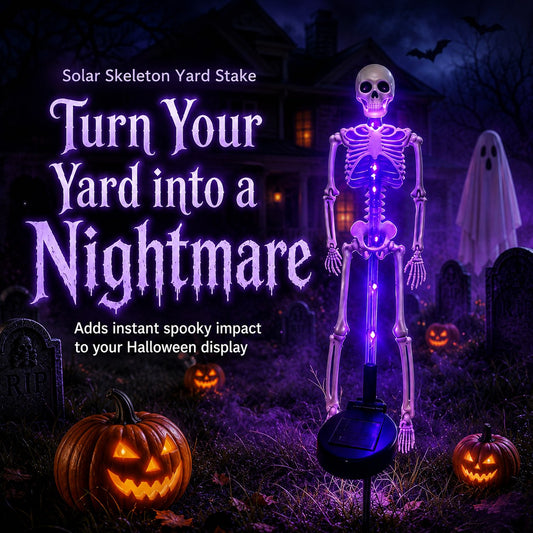 Solar Skull Garden Lights with Eerie Color-Changing Glow 🎃
