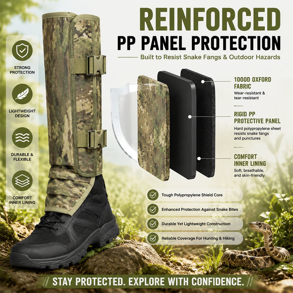 🐍 Hunting Snake Gaiters — Durable, Unisex Protection for Your Calves