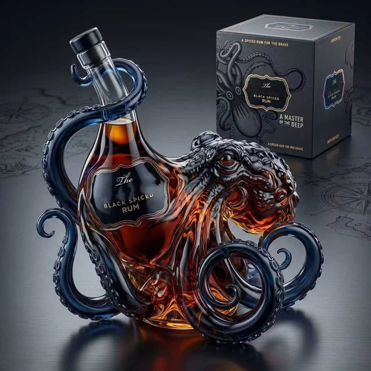 🎁 Father’s Day 49% OFF – The Kraken Rum Edition 3D Octopus Bottle 🐙🥃