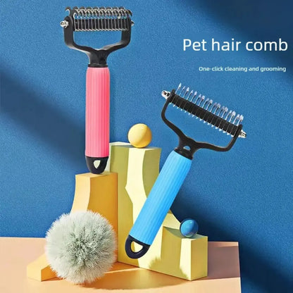 Pet Grooming Tool, Universal Detangling Comb for Dogs, Stainless Steel Double