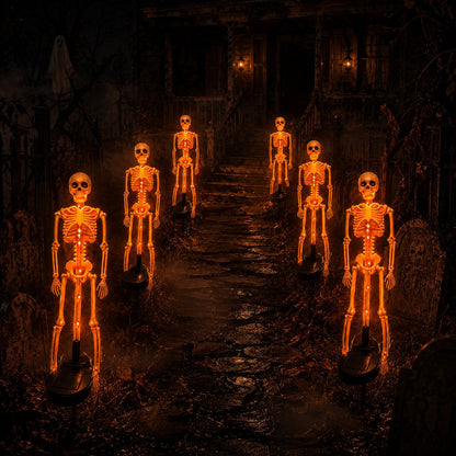 Solar Skull Garden Lights with Eerie Color-Changing Glow 🎃