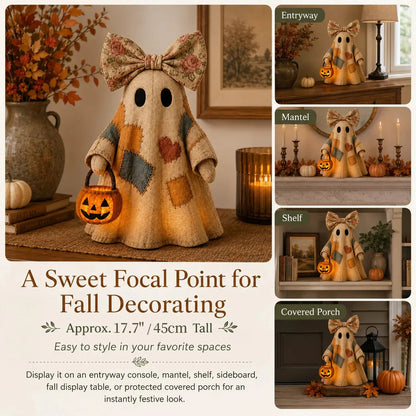 🎃 LIMITED-TIME OFFER🔥 – Vintage Patchwork Glowing Ghost Decor ✨