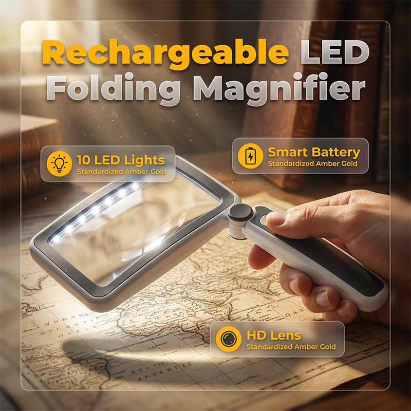 ⏰🔥LIMITED TIME 50% OFF! 🔍 Folding Handheld Magnifying Glass with Light – Perfect for Reading, Crafting & Close-Up Work ✨📖
