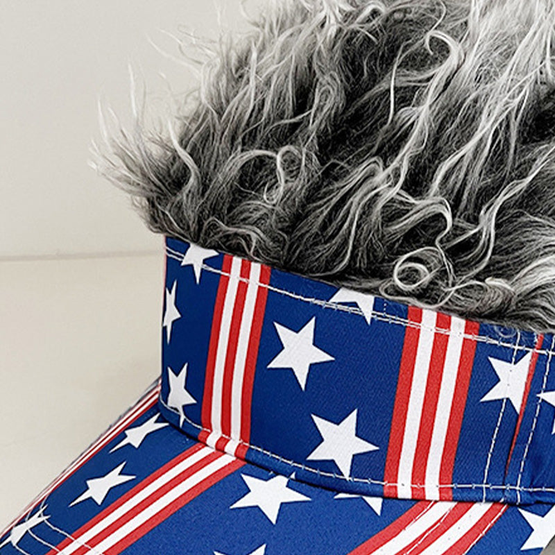 🧢 50% OFF NOW! 😂 Novelty Wig Baseball Cap – Fake Spiky Hair, Adjustable & Sun Protection – Party, Game Day or Just for Laughs ✨