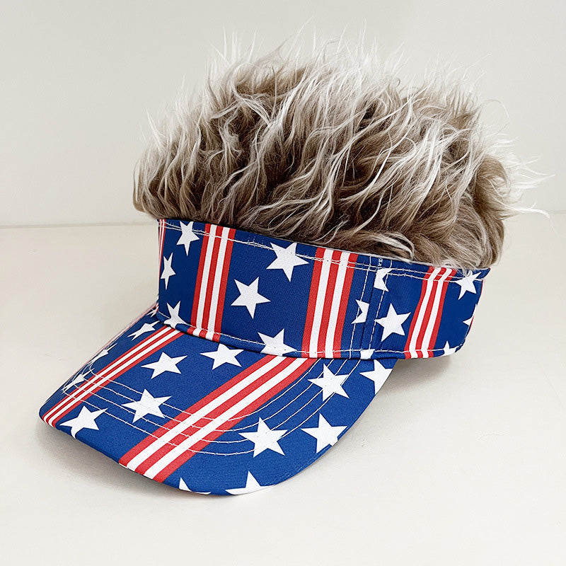 🧢 50% OFF NOW! 😂 Novelty Wig Baseball Cap – Fake Spiky Hair, Adjustable & Sun Protection – Party, Game Day or Just for Laughs ✨